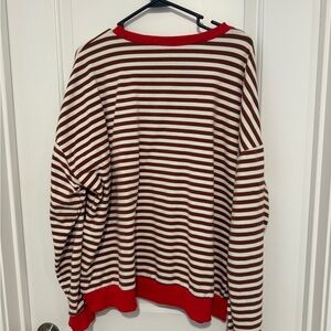 Red and Brown Striped Sweater